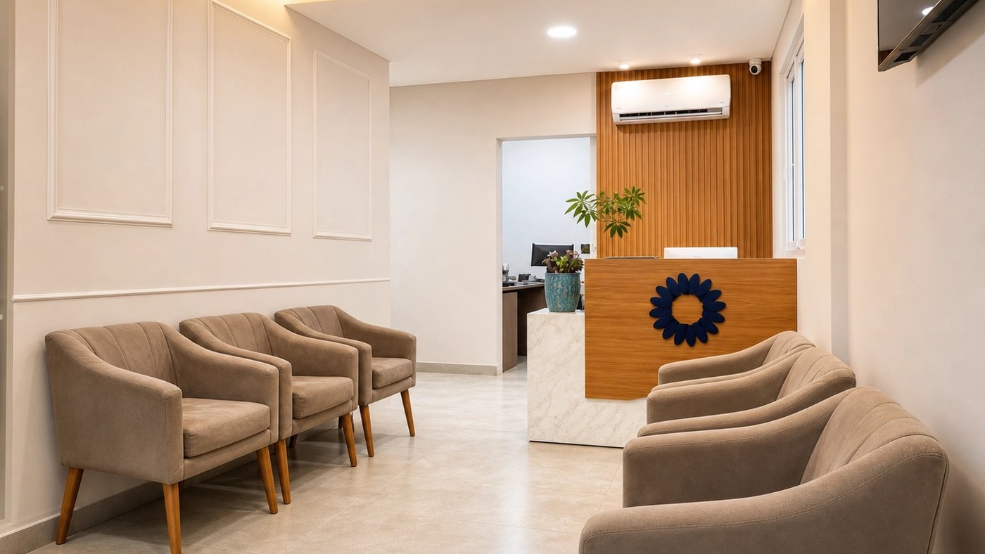 Detalhe do espaço de espera